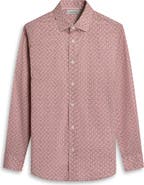 Bugatchi Axel Shaped Fit Mosaic Print Stretch Cotton Button-Up Shirt