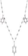 LANA 14K Gold Pavé Diamond Triple Star of David Necklace