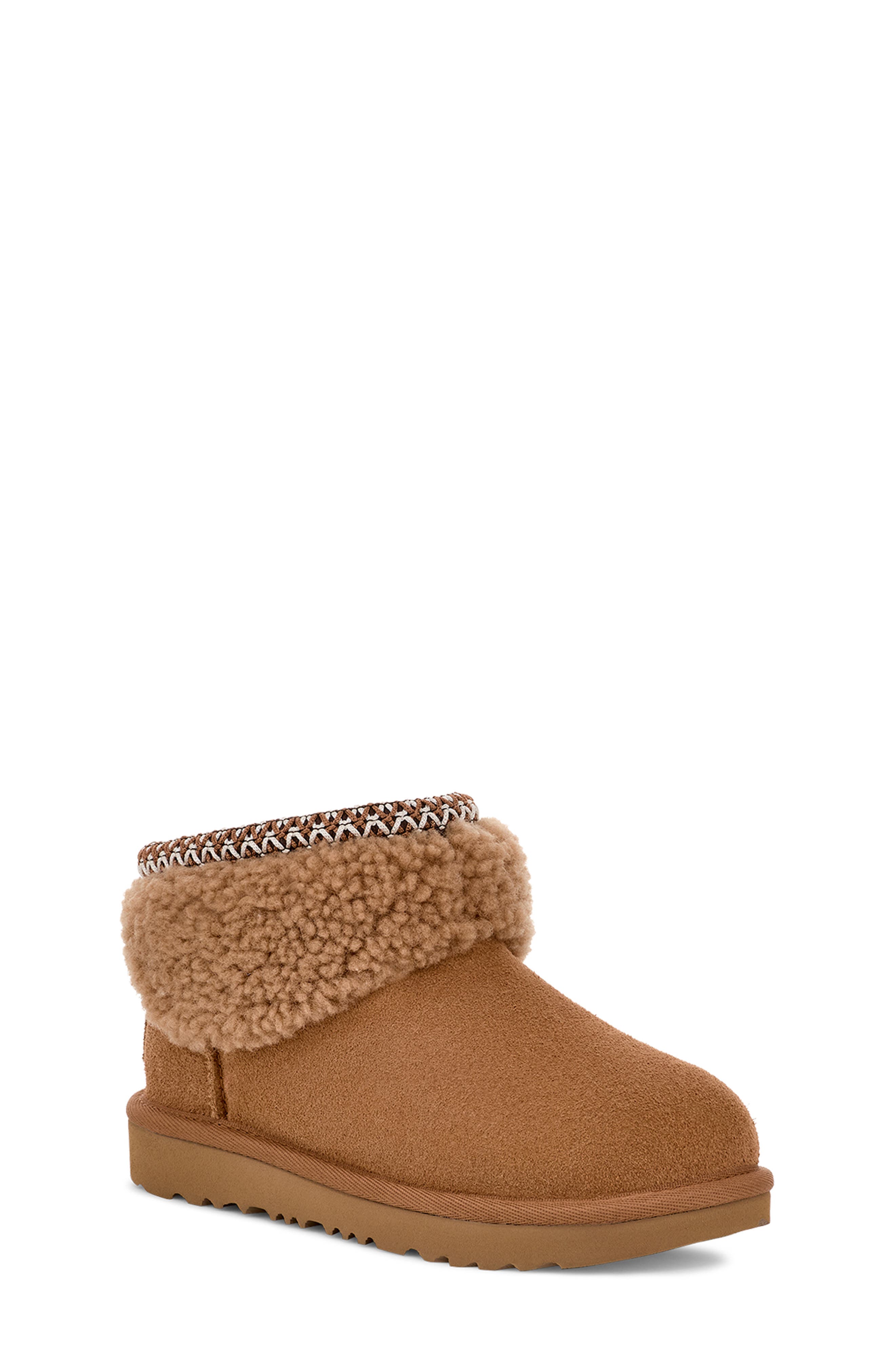UGG<sup>®</sup> Kids' Classic Ultra Mini Max Curly Shearling Boot, Main, color, 