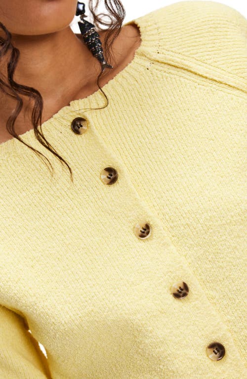 Free People Sydney Boxy Crop Cardigan In Sunshine Time