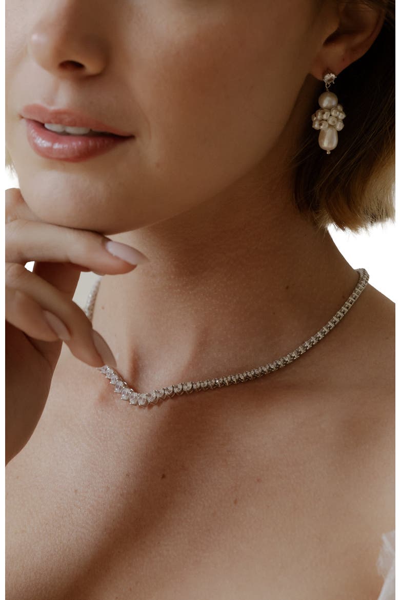 High Society Tennis Necklace, Alternate, color, Silver