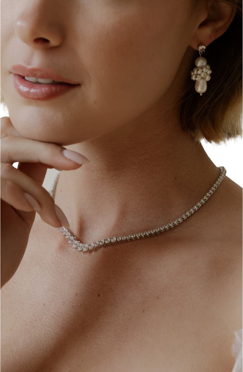 Untamed Petals High Society Tennis Necklace, Alternate, color, Silver