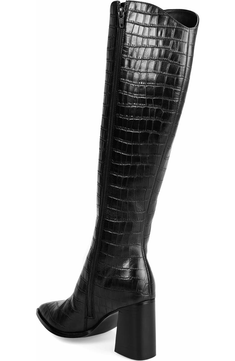 Journee Signature Laila Leather Boot, Alternate, color, Croco