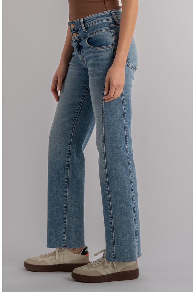 Raw Hem High Waist Wide Leg Jeans, Alternate, color, SYNERGY