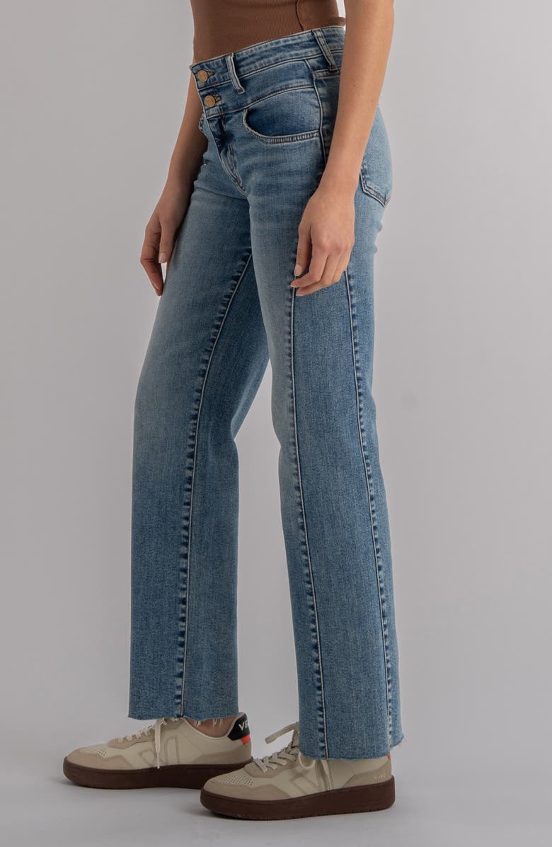 KUT from the Kloth Raw Hem High Waist Wide Leg Jeans, Alternate, color, Synergy