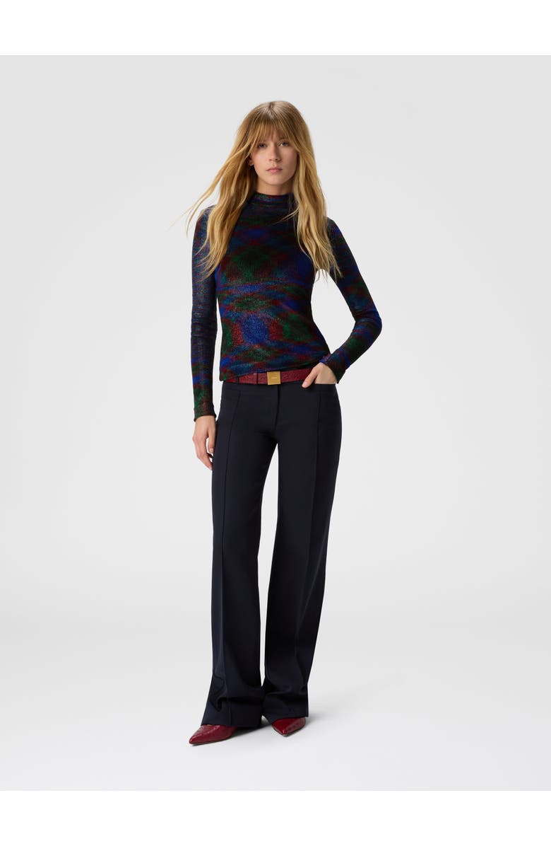 Missoni Turtleneck Sweater With Flame Pattern, Alternate, color, Green & Red