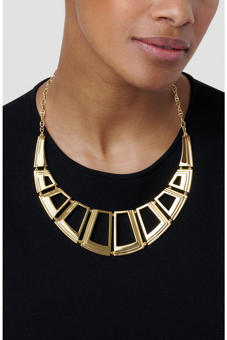 Denee Deco Groove Statement Necklace, Alternate, color, GOLD TONE