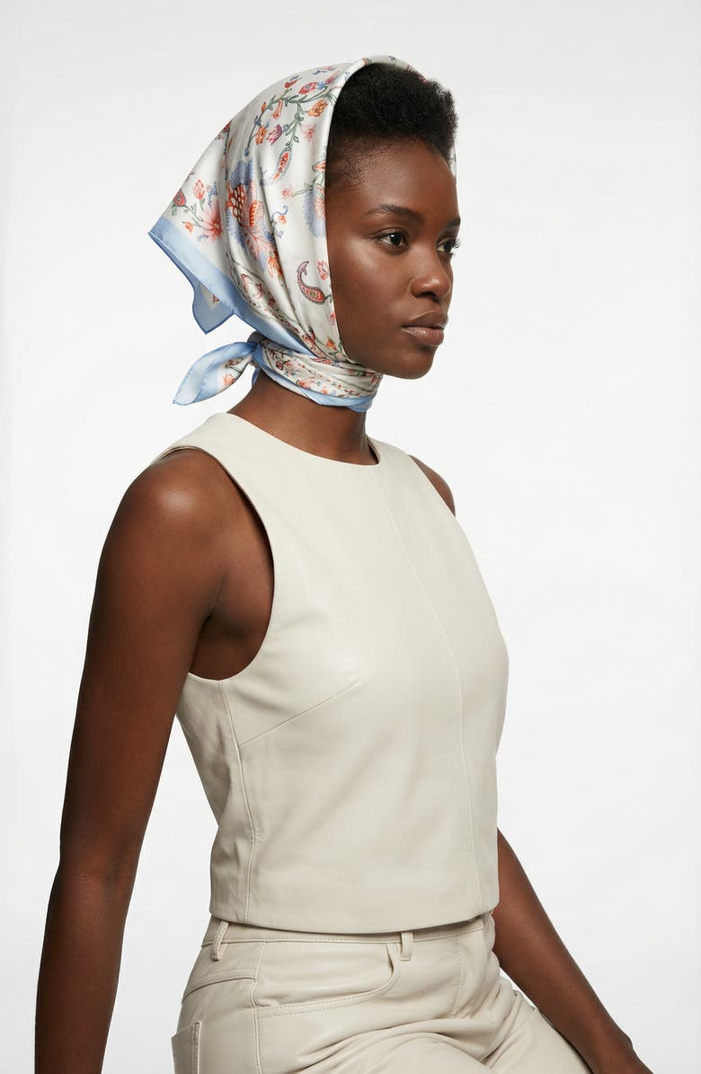 Jessie Zhao New York Baroque Blossom Double Sided Silk Scarf, Alternate, color, Pink