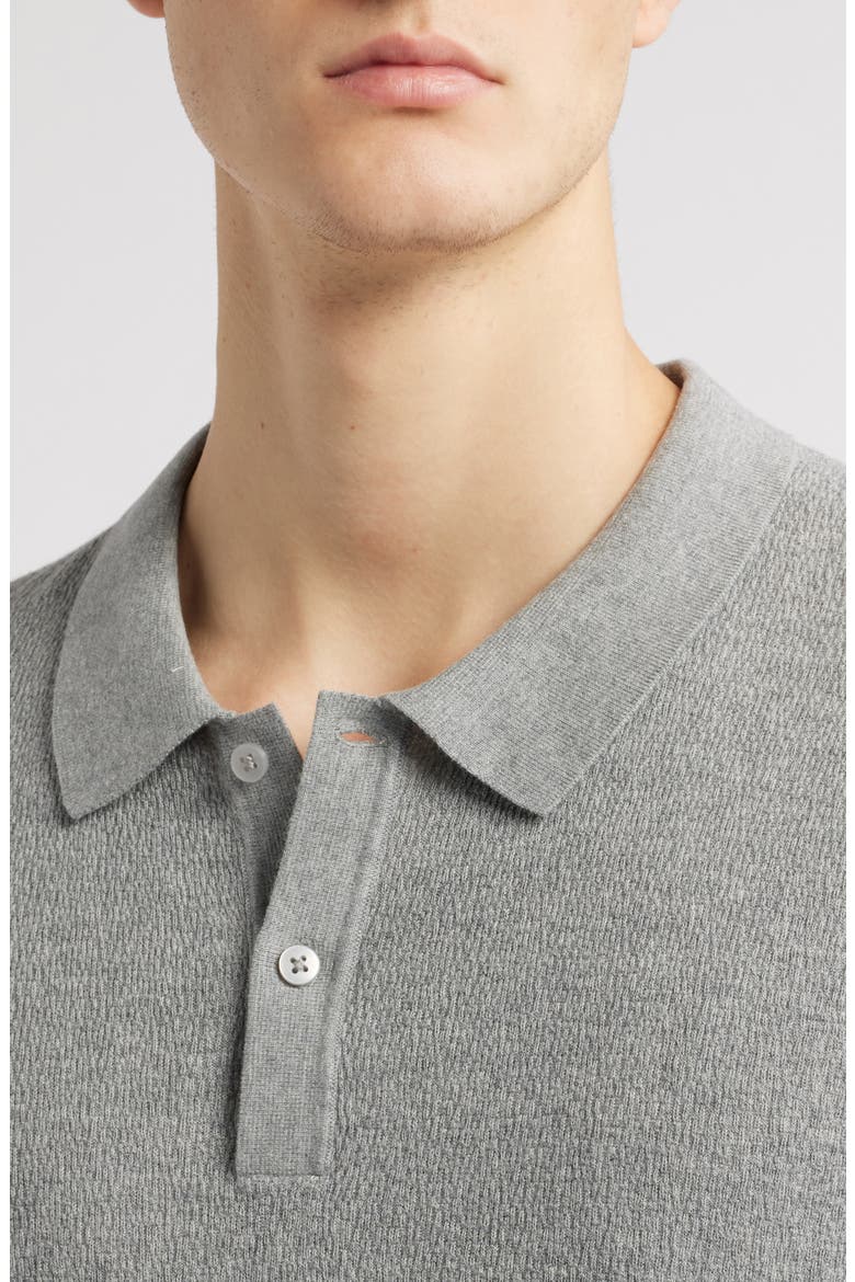 Neo Short Sleeve Polo Sweater, Alternate, color, MONUMENT GREY