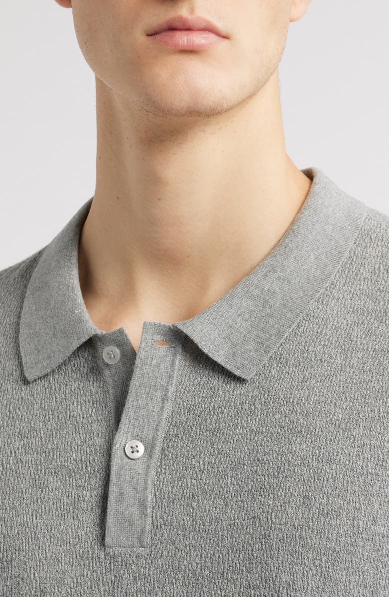 Robert Barakett Neo Short Sleeve Polo Sweater, Alternate, color, Monument Grey