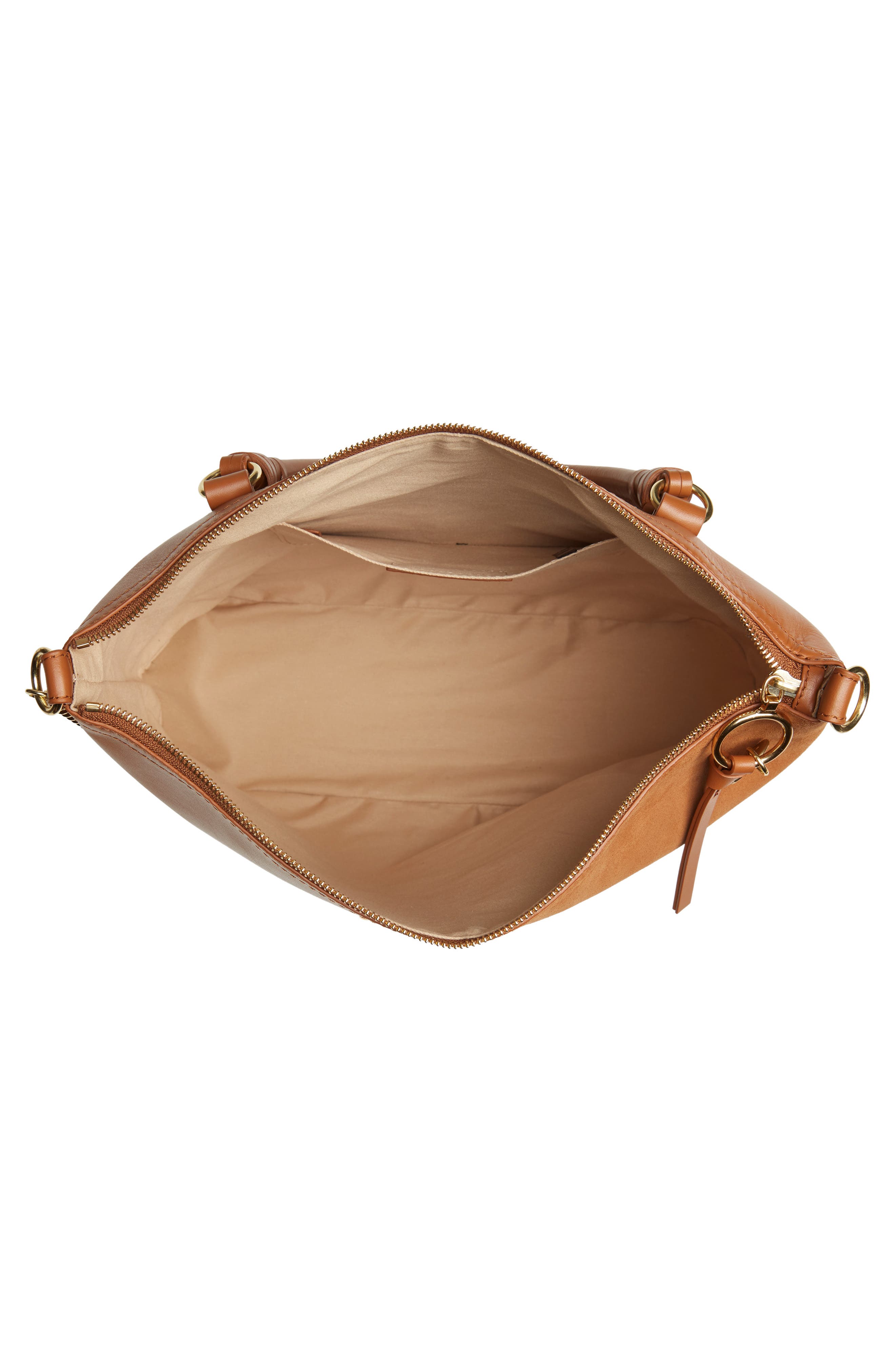 Emy Suede & Leather Satchel, Alternate, color, CARAMELLO
