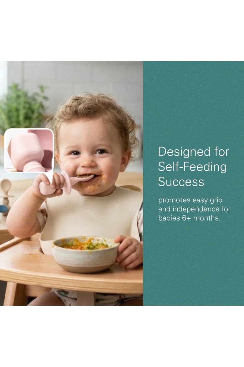 Baby Feeding Spoon Set 2-Piece, Alternate, color, Pastel Pink