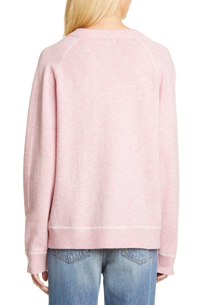 Relaxed V-Neck Sweater, Alternate, color, CANDY PINK