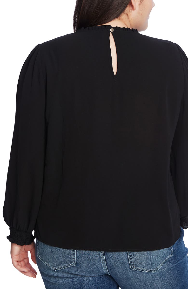 CeCe Pintucked Smock Cuff Chiffon Top, Alternate, color,