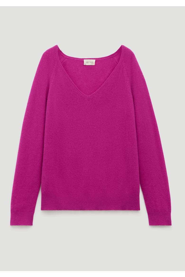 Constance Cashmere V Jumper, Alternate, color, Magenta
