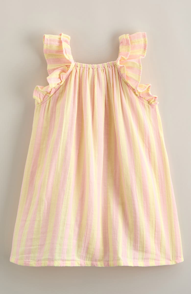 Tucker + Tate Kids' Double Ruffle Dress, Alternate, color, Pink- Yellow Sunny Stripe