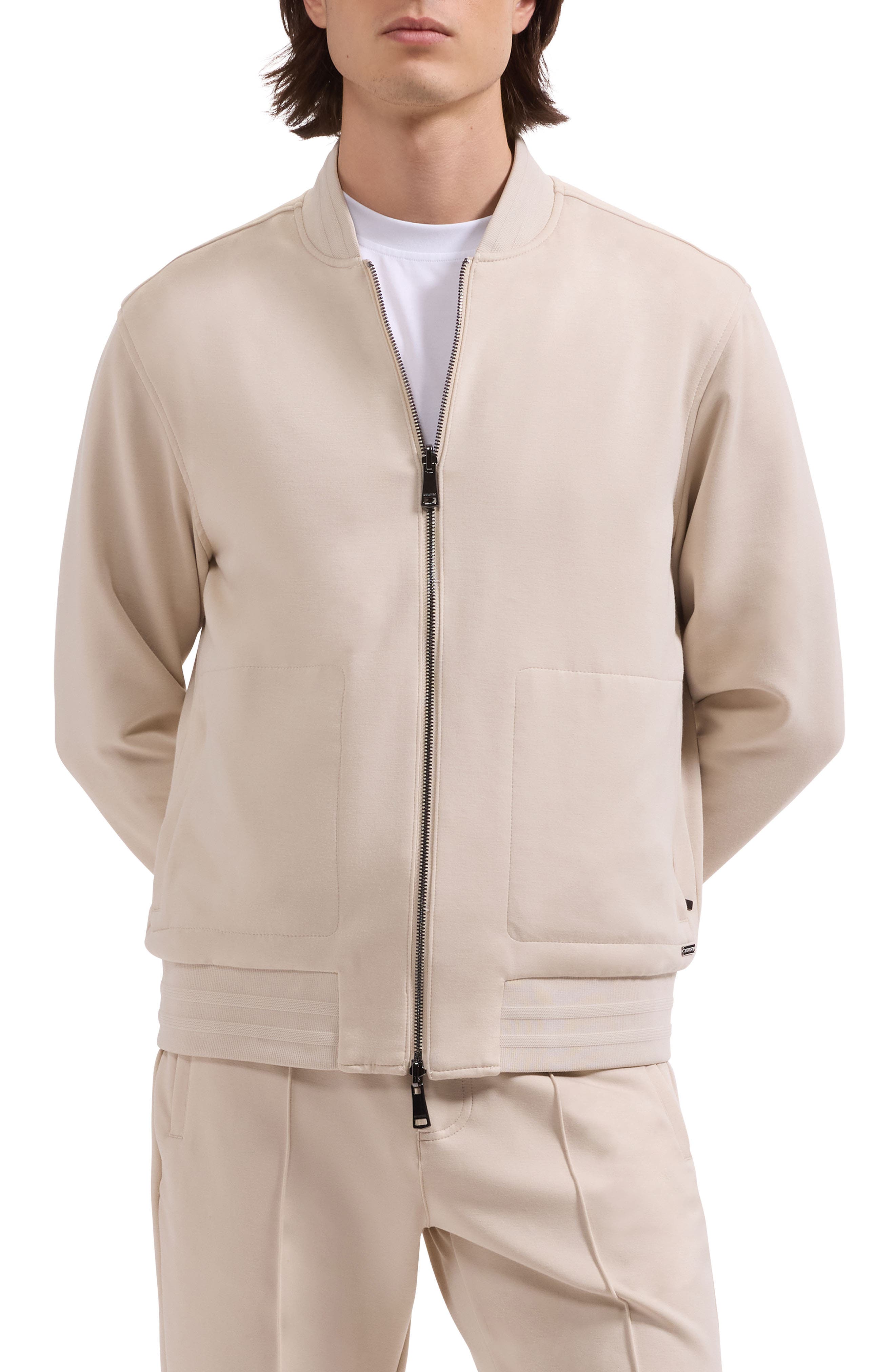 Soft Touch Knit Reversible Bomber Jacket - image 3