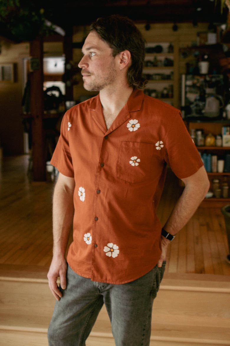 Collins Slim Shirt, Alternate, color, Redstone Bloom