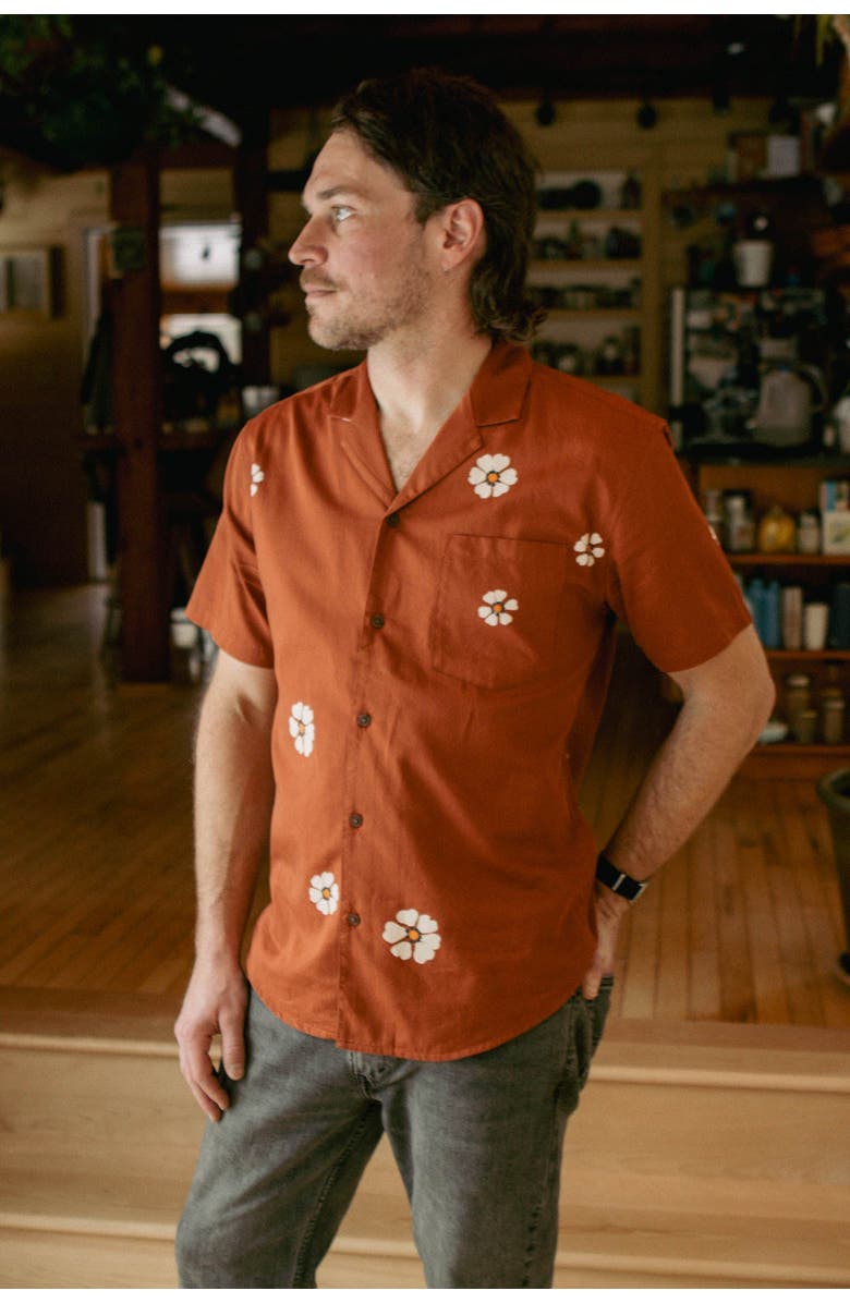 Bridge & Burn Collins Slim Shirt, Alternate, color, Redstone Bloom