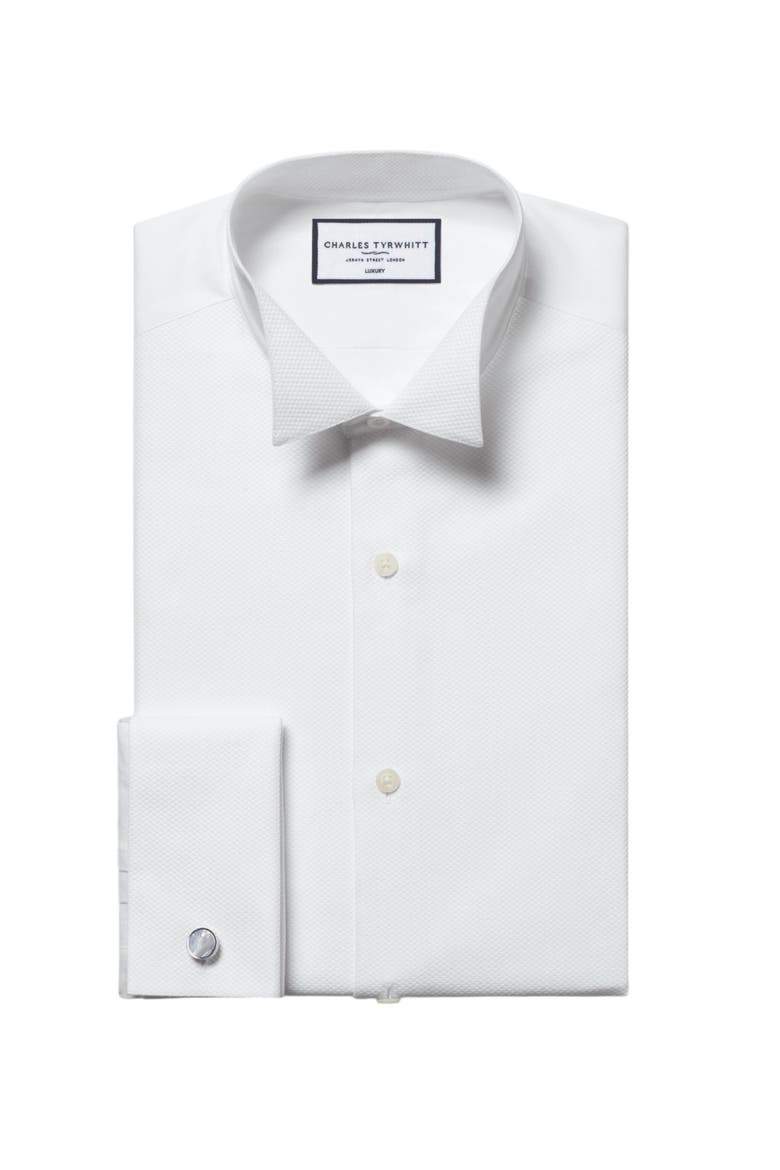 Bib Front Wing Collar Evening Shirt, Alternate, color, White