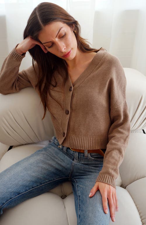 Paneros Clothing Diana Cropped Cardigan In Mocha