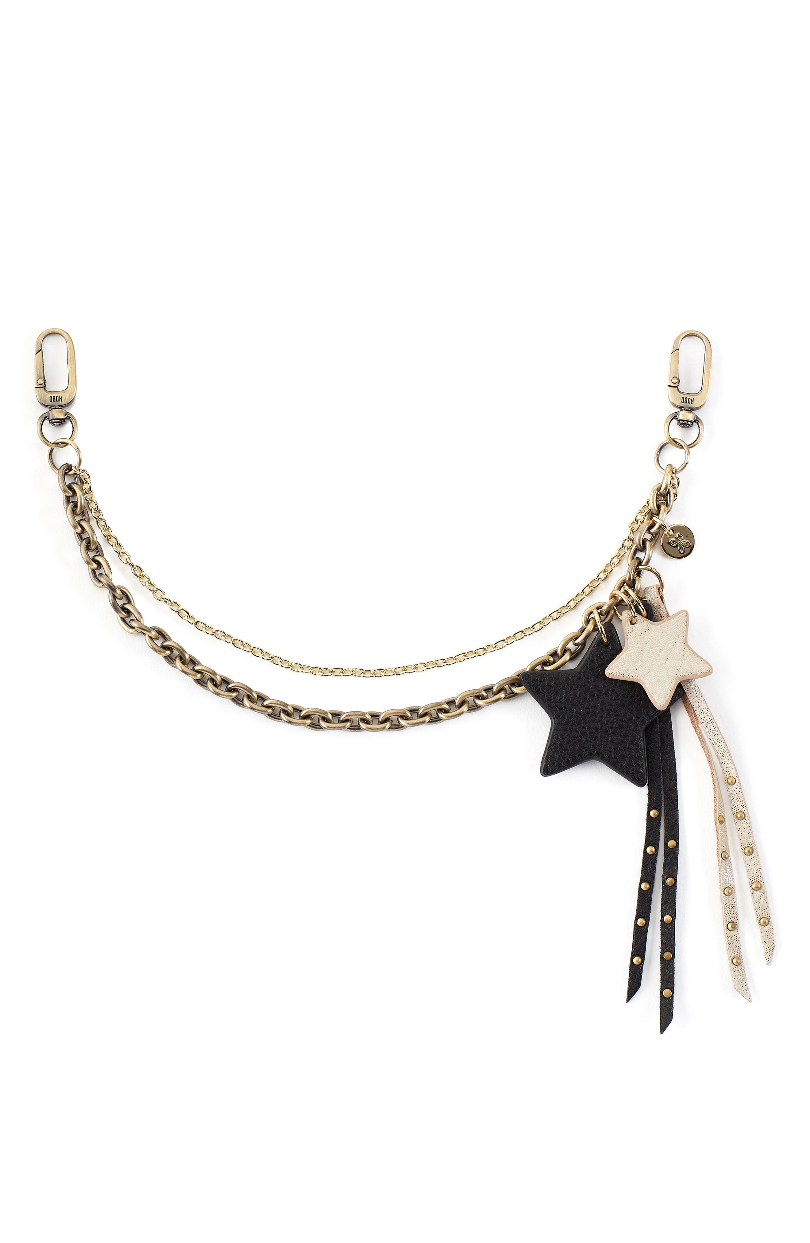 Stardust Swag Bag Charm, Main, color, BLACK