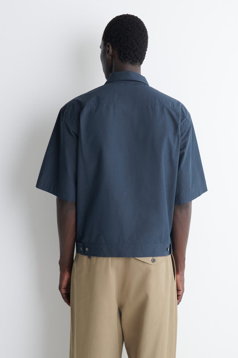 Boxy Cotton-poplin Utility Shirt, Alternate, color, DARK BLUE