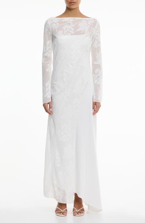 Significant Other Pola Floral Burnout Sheer Long Sleeve Maxi Cocktail Dress in Ivory at Nordstrom, Size 2