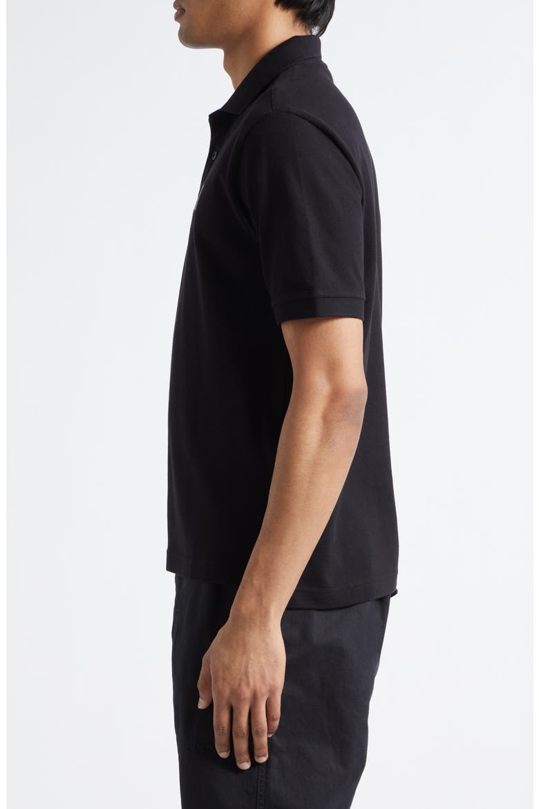 Compass Patch Cotton Piqué Polo, Alternate, color, BLACK