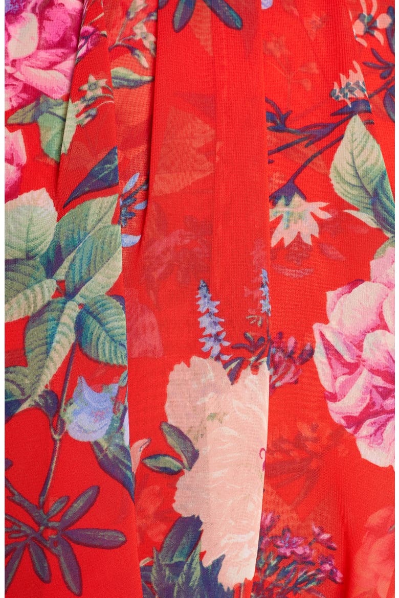 Popover Halter High/Low Chiffon Maxi Dress, Alternate, color, RED
