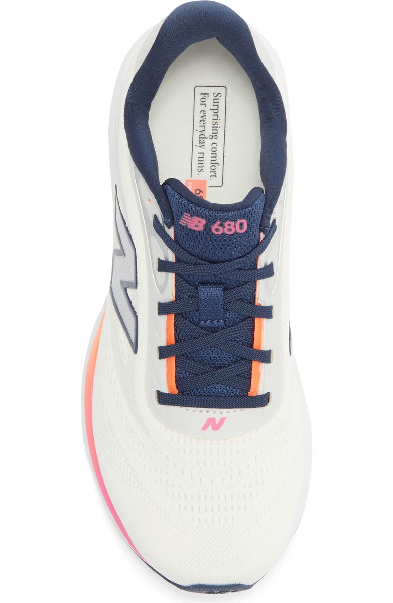 New Balance 680 Running Shoe, Alternate, color, Sea Salt/ Tangerine Heat