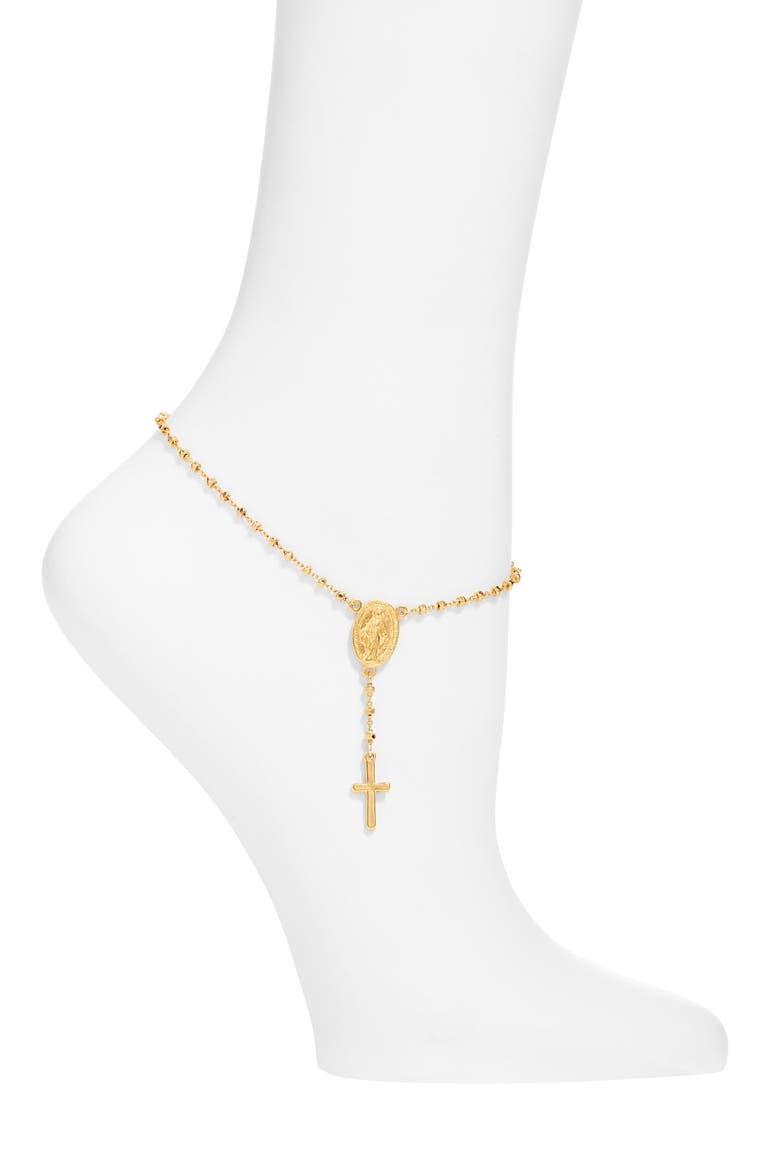 Rosary Anklet, Main, color, GOLD