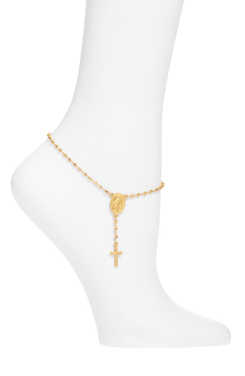VIDAKUSH Rosary Anklet, Main, color, Gold