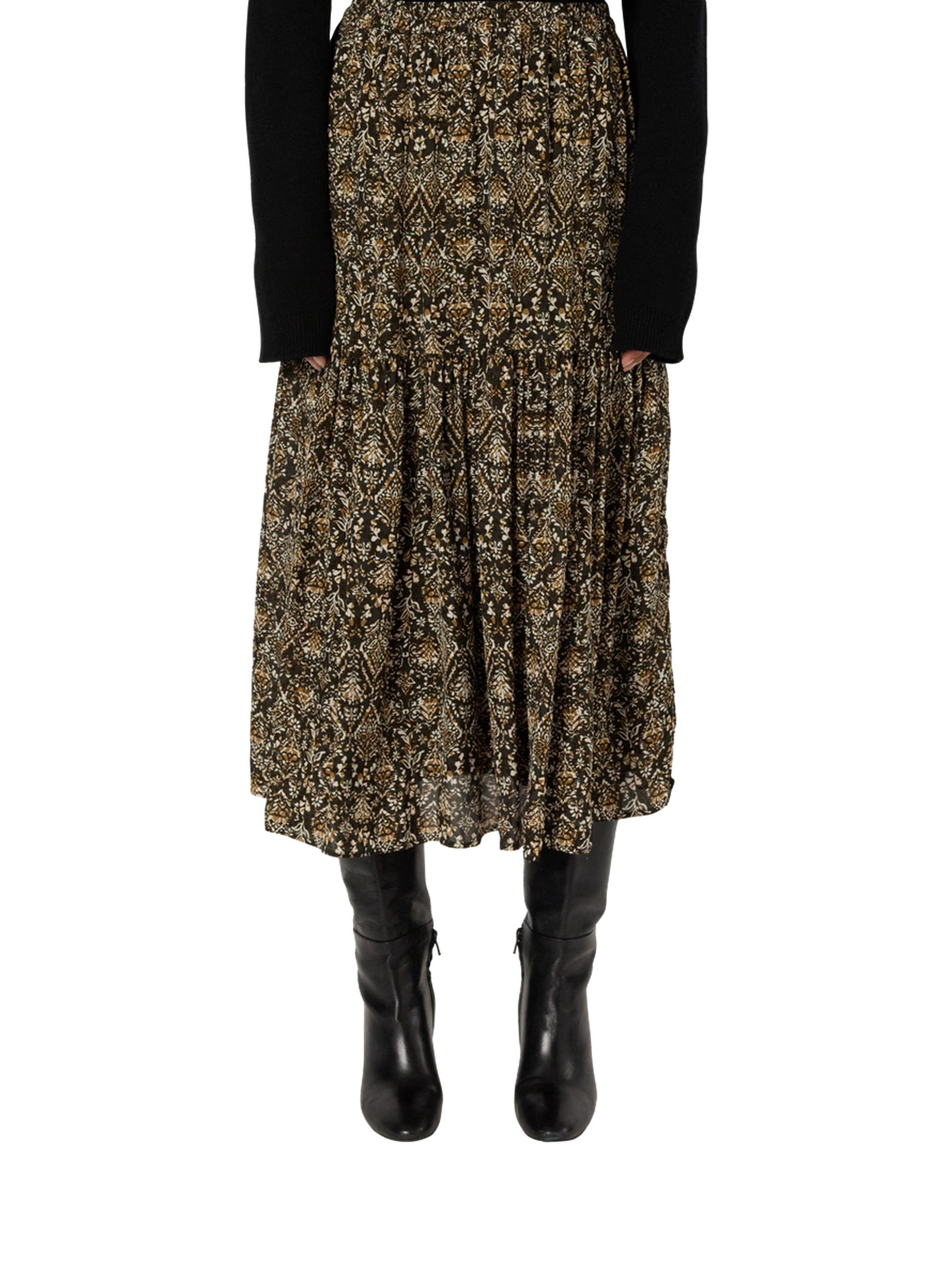 Billie Flared Printed Midi Skirt
