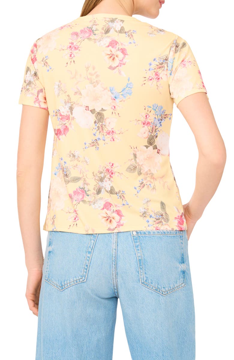 Ted Baker Print Crewneck T-Shirt, Alternate, color, Lemon Cream