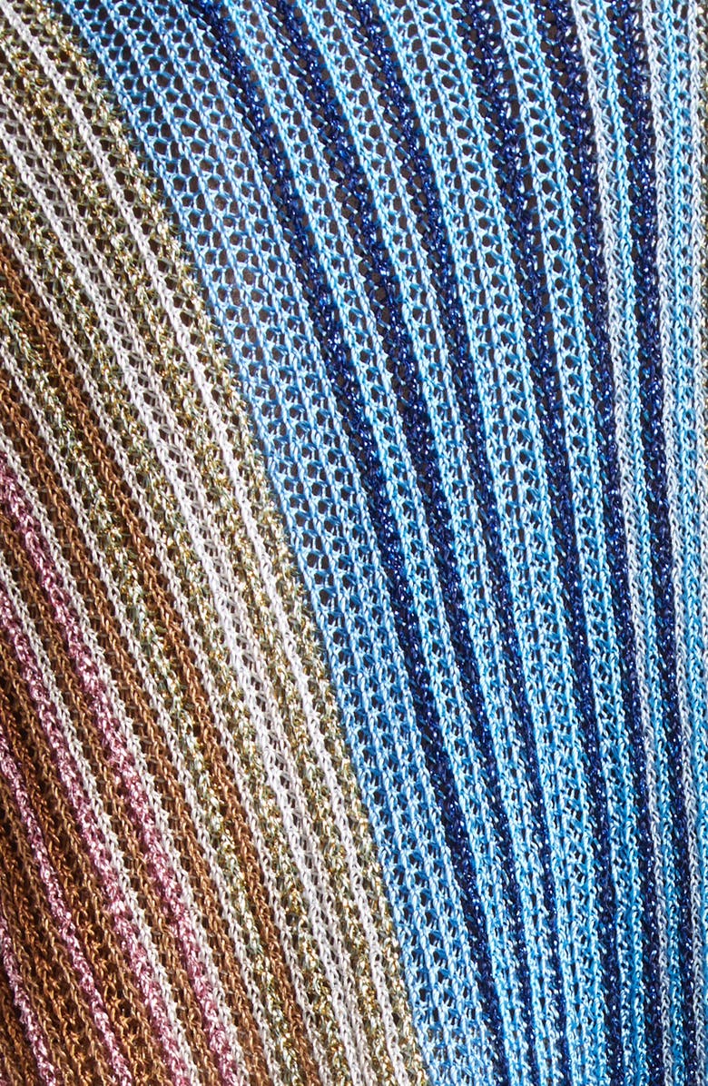 Missoni Stripe Fringe Trim Cape, Alternate, color, 0001 White Multi