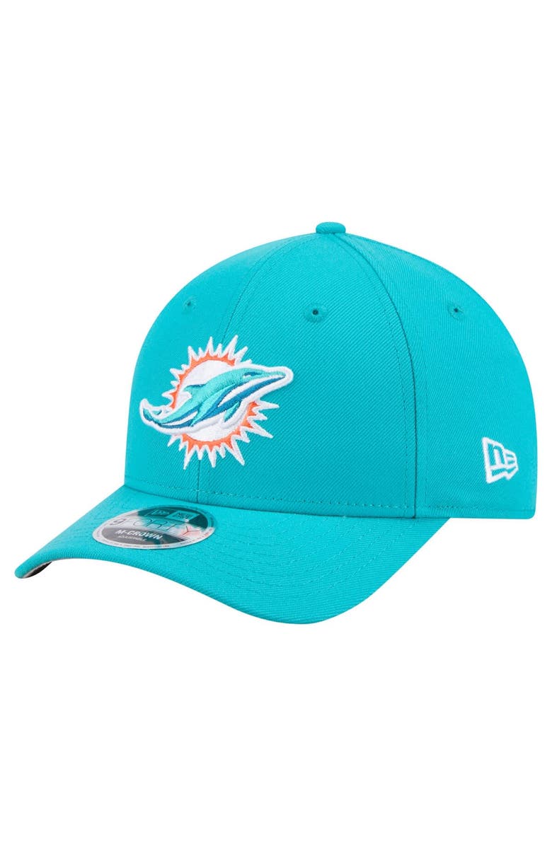 New Era Men
s New Era  Aqua Miami Dolphins Team Collection 9FORTY M-Crown Adjustable Hat, Main, color, Aqua