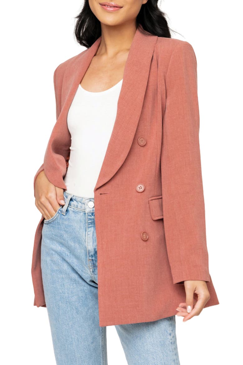 Double Breasted Blazer, Main, color, MARSALA