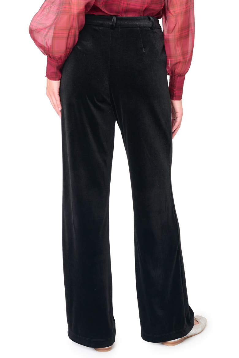Lindsey Velvet Wide Leg Pants, Alternate, color, BLACK
