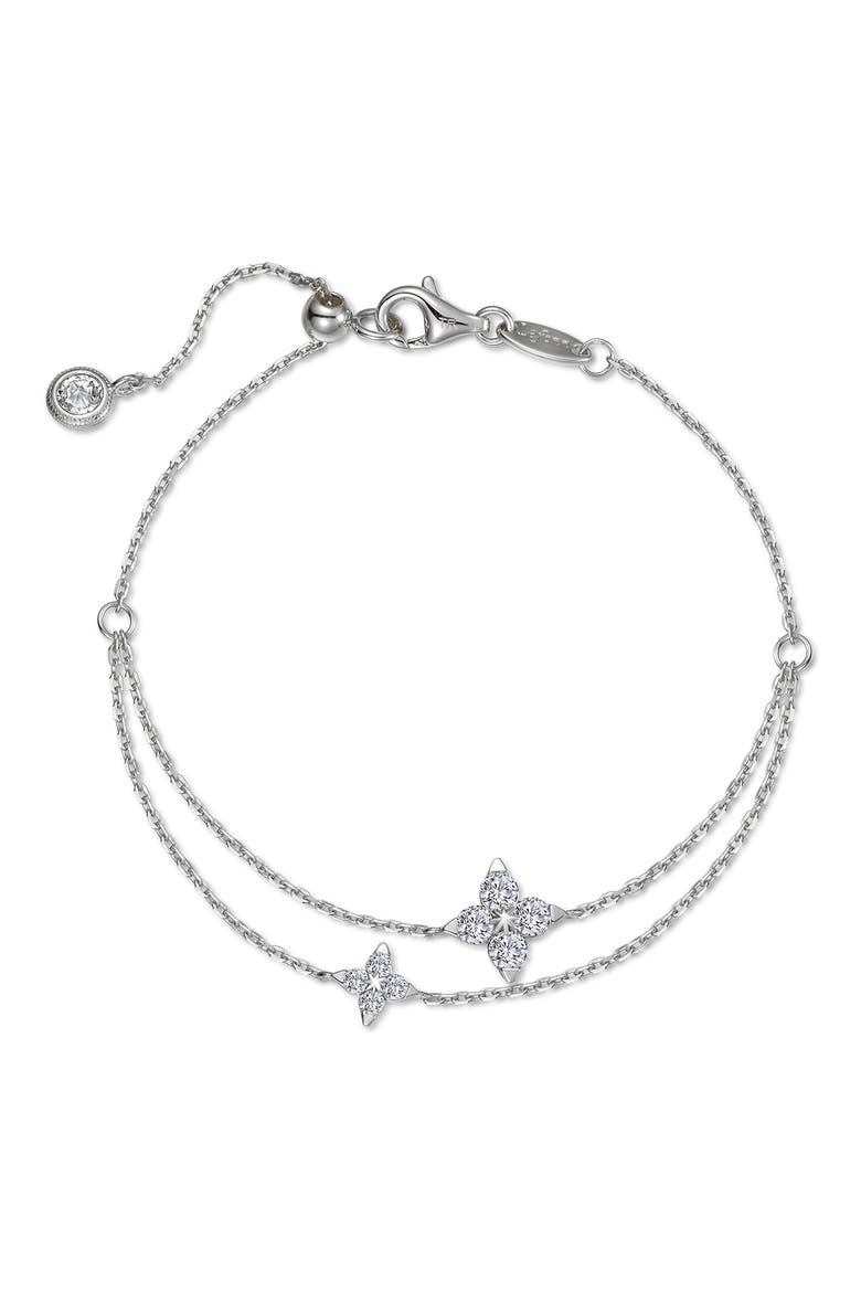 Trillium Simulated Diamond Station Bracelet, Main, color, SILVER