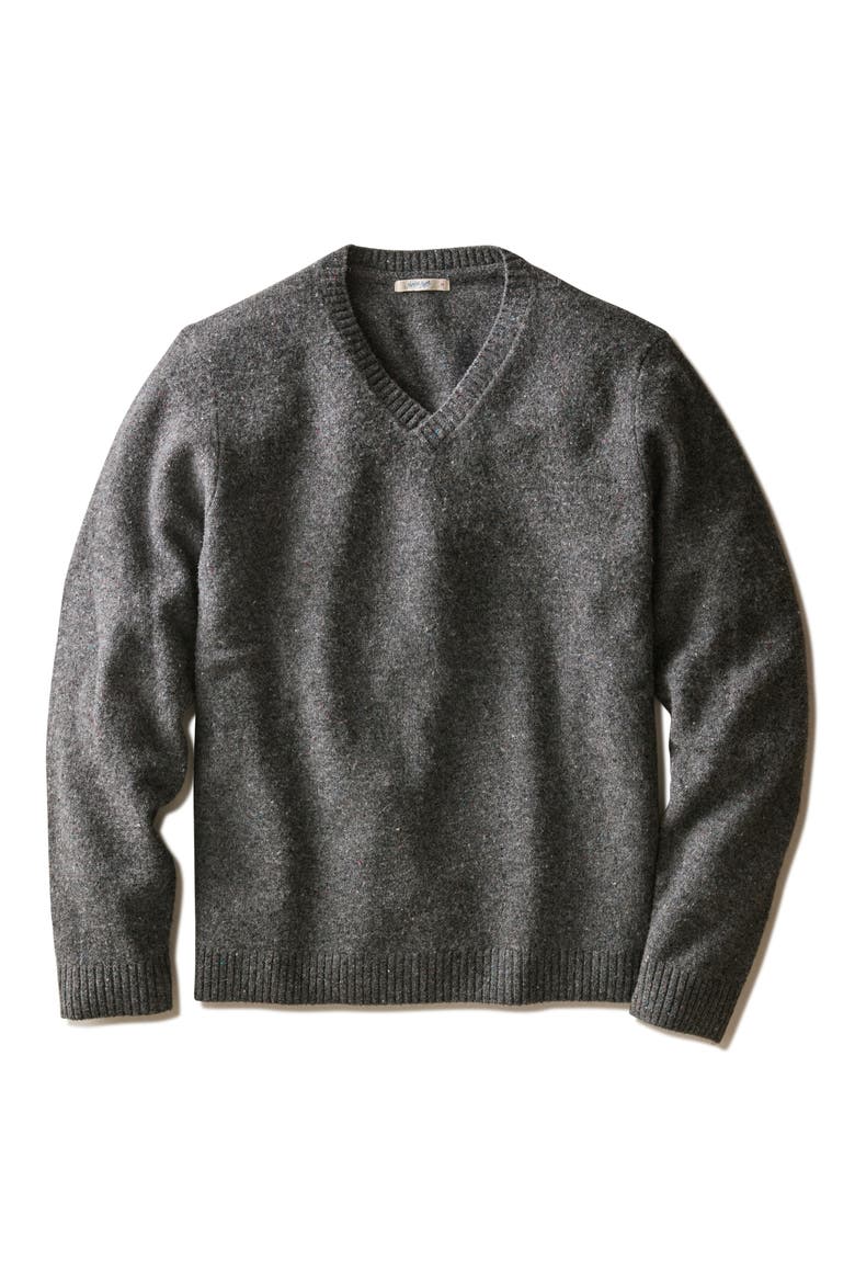 Neppy Merino Wool V-Neck Sweater, Alternate, color, BLACKWATER