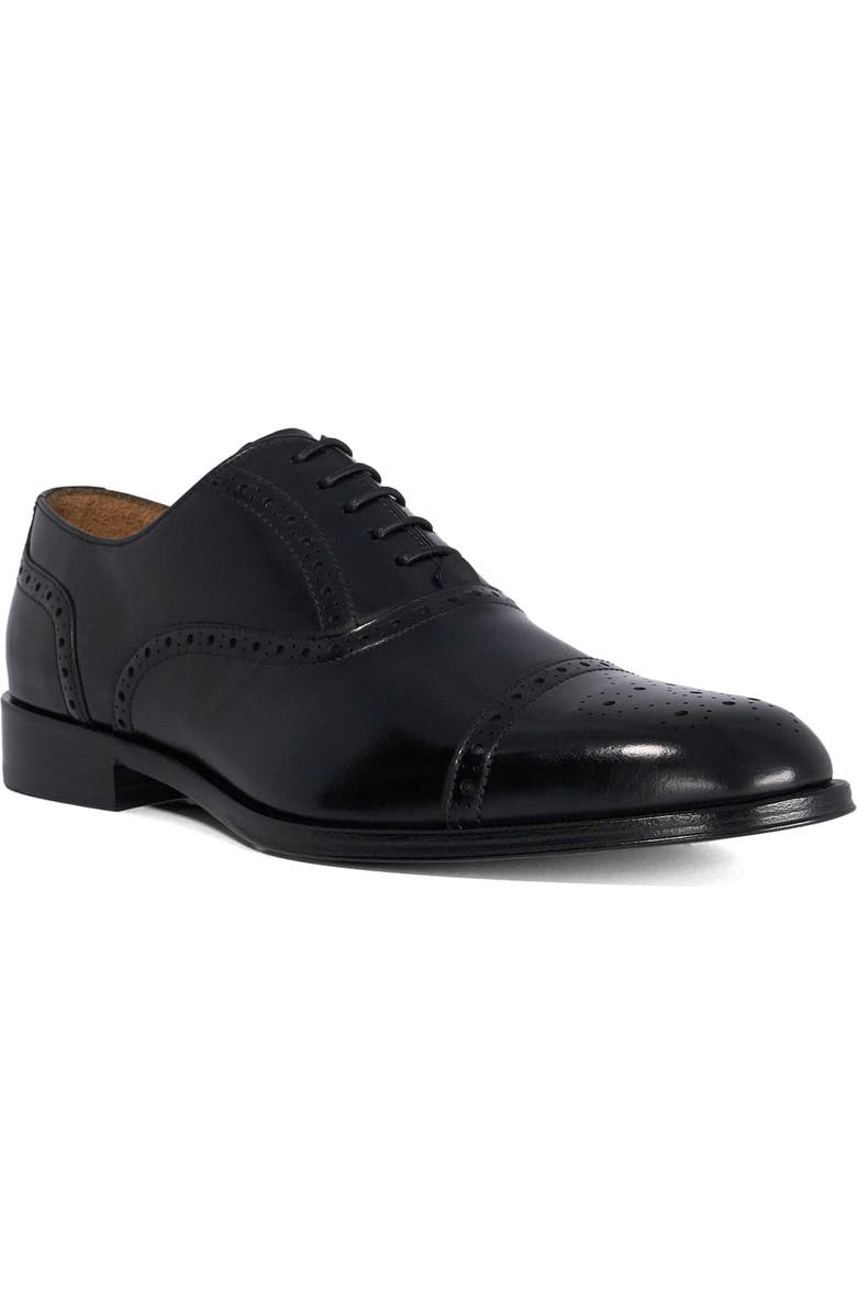 Dune London Soldiers Cap Toe Wingtip Oxford, Main, color, Black