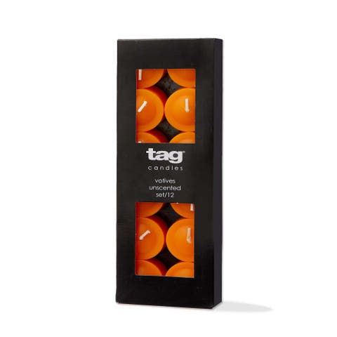 Color Studio Orange Votive Candles Set of 12 Paraffin Wax