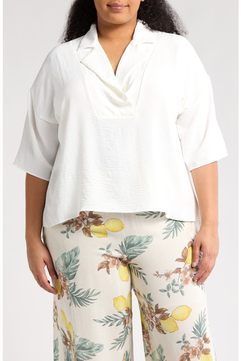 Oversize Elbow Length Sleeve Top, Main, color, WHITE