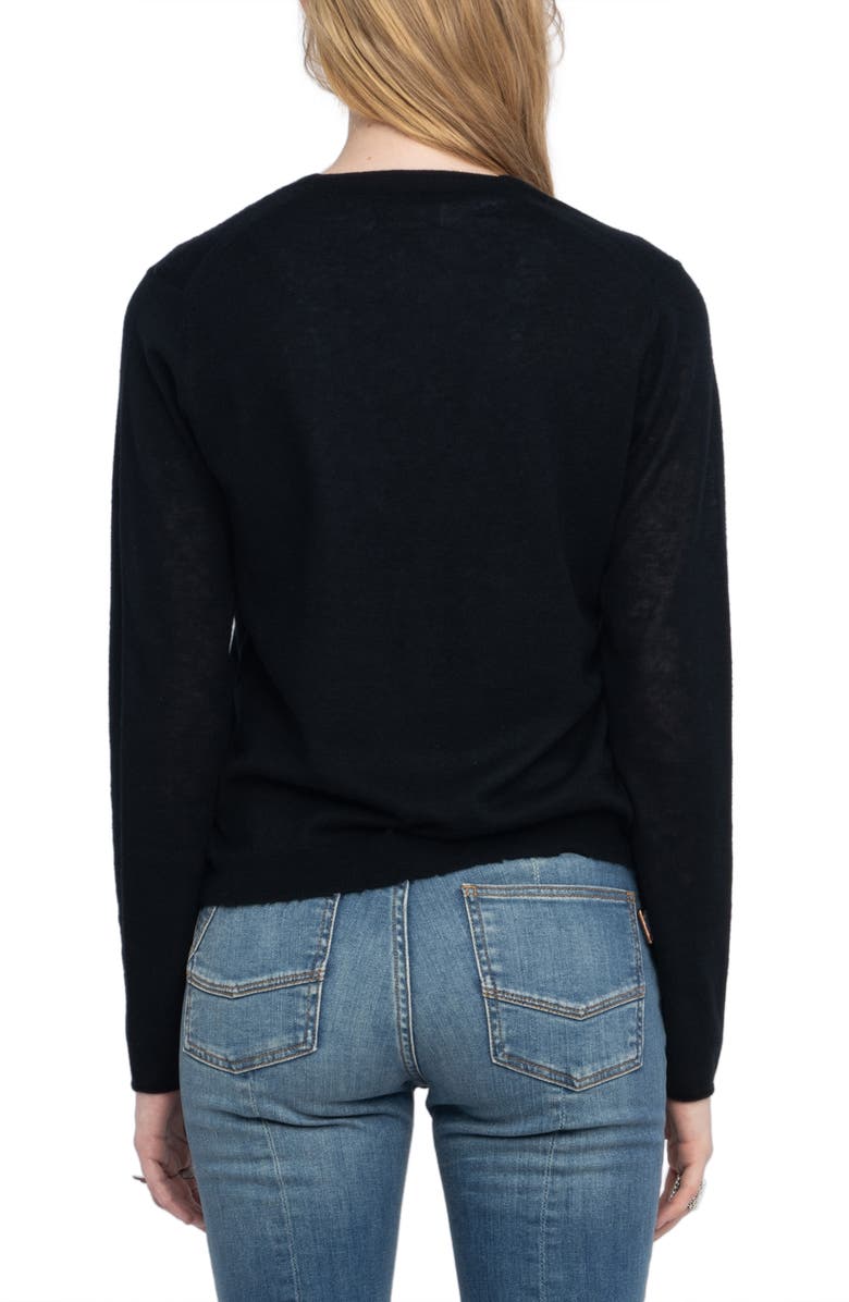 Zadig & Voltaire Manylla Cashmere Cardigan, Alternate, color, Black