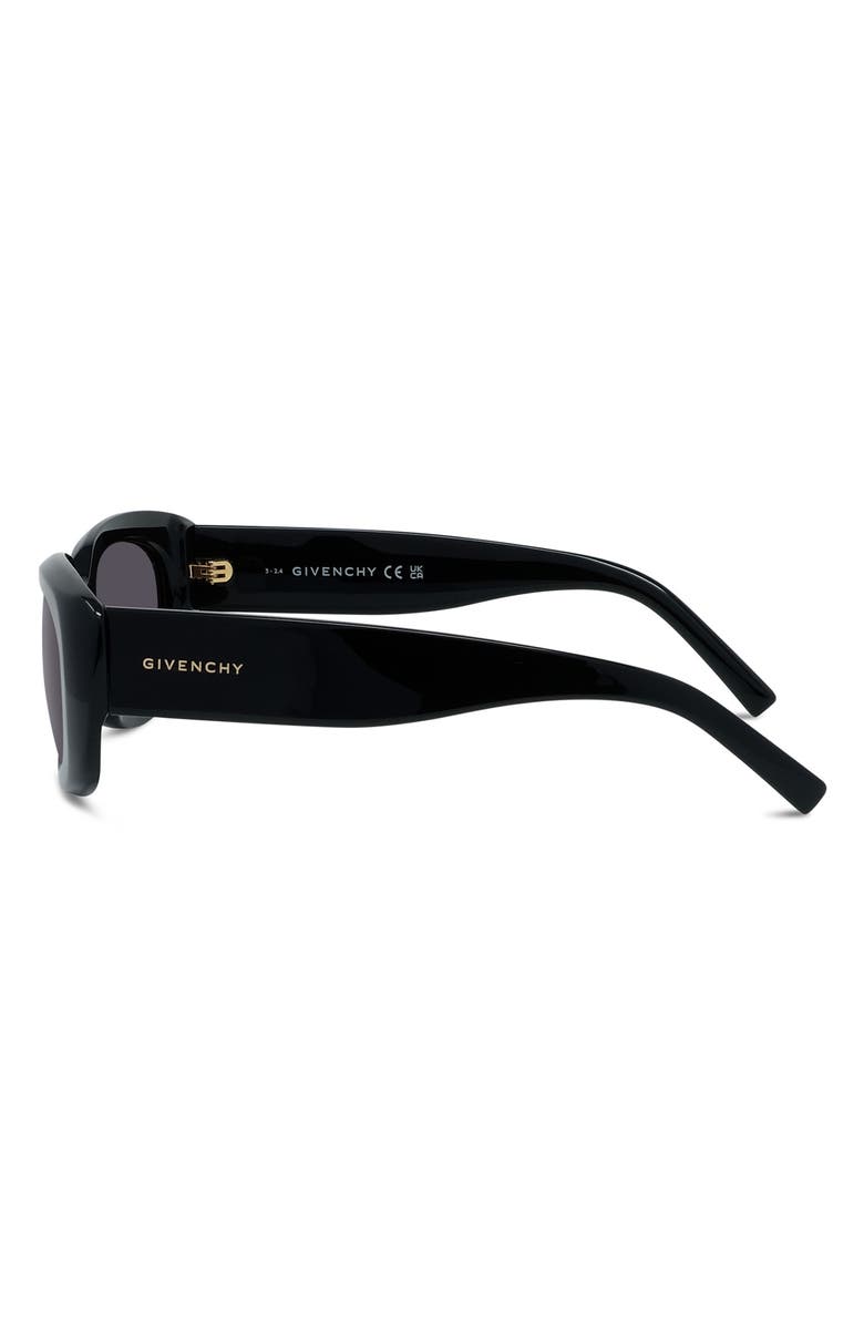 Givenchy GV Day 54mm Geometric Sunglasses, Alternate, color, Shiny Black / Smoke