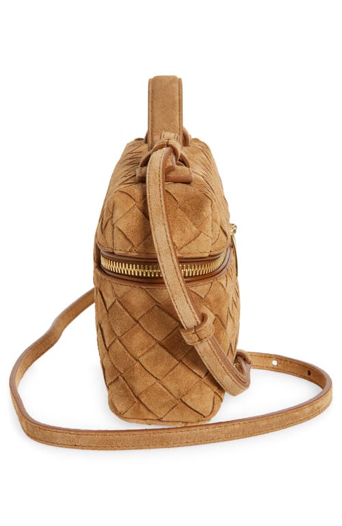Bottega Veneta Bang Bang Intrecciato Suede Vanity Case In Brown