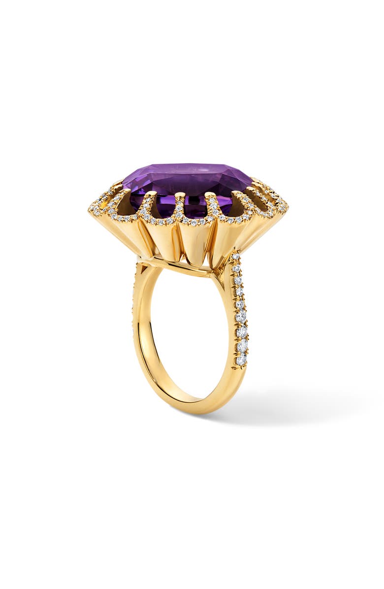 Mindi Mond Floating Amethyst & Diamond Pavé Cocktail Ring, Alternate, color, 18K Yellow Gold
