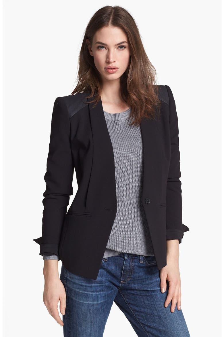 Shoulder Patch Blazer, Main, color, BLACK