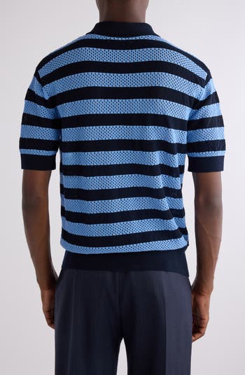 Dries Van Noten Mercy Eyelet Stripe Polo | Nordstrom